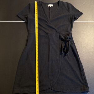 Madewell Texture & Thread Black Side-Tie Faux Wrap Dress - Size M